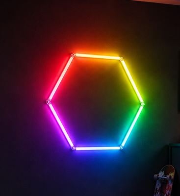 Garaj, Spor Salonu, Atölye, Ofis için RGB LED Altıgen Işık Modüler Tavan Aydınlatma Sistemi Bağlanabilir Petek LED Altıgen Işık Panelleri
