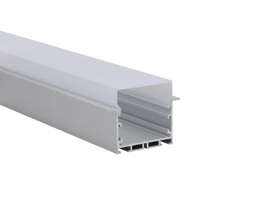 LED şerit lineer ışık için PC difüzörlü gömme alüminyum led profil 50 * 50mm