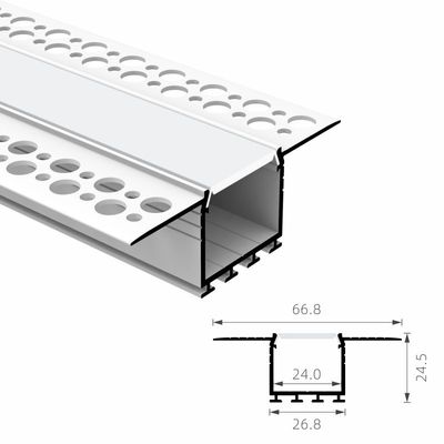 İyi bir fiyat. Mimari Dekoratif IP45 LED Alçıpan Profili T5 6063 Led Alçı Duvar Profili çevrimiçi