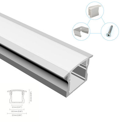 PC Kapaklı Standart 2m 2.5m Gömme Alüminyum LED Profil