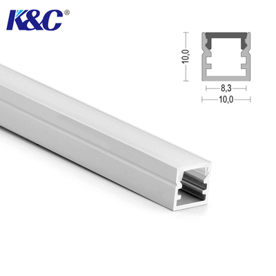 PMMA PC Difüzör Kapaklı 10 * 10mm LED Şerit Alüminyum Profil