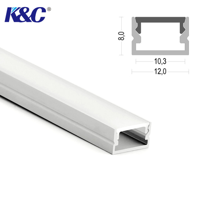 Alaşım 6063 Alüminyum Profil Kanal Ekstrüzyon Kare Eloksal 12 × 8mm