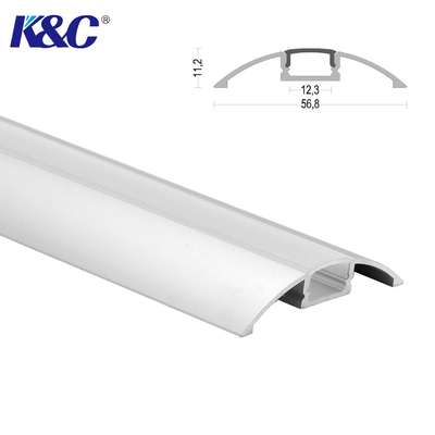 İyi bir fiyat. Buzlu PMMA LED Şerit Alüminyum Profil IP20 56.8 * 11.2mm Kaldırma Yuvarlak çevrimiçi