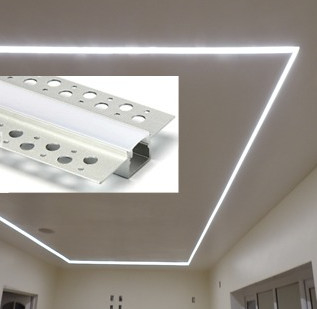 Tavan Aydınlatması için LED Alçıpan Profil Alüminyum Alaşımlı 6063 T5 Ekstrüzyon Muhafazası