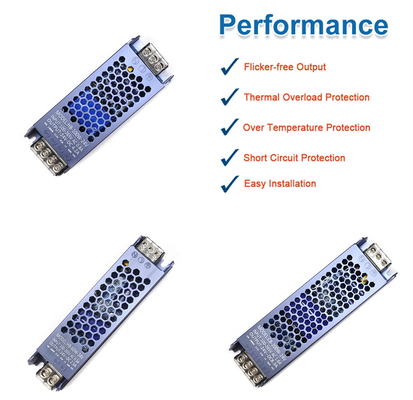 60W 100W 200W LED Güç Kaynağı DC 12V 24V AC220V - 240V LED Sürücü Anahtarlama IP20